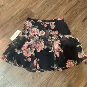 Floral ruffle skirt